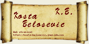Kosta Belošević vizit kartica